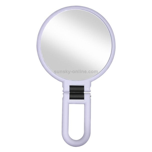 Portable Handheld Folding Adjustable Mount Magnifying Makeup Mirror, Size:10 Times(Purple)