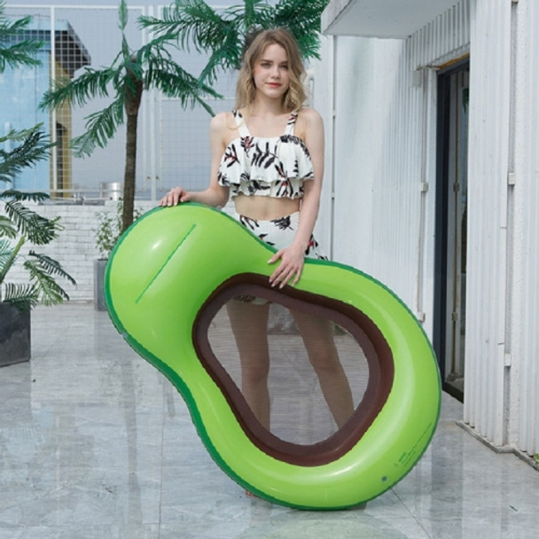 Inflatable Avocado Shape Adult Water Lounger Water Swimming Ring, Models: without awning(with Color Box)