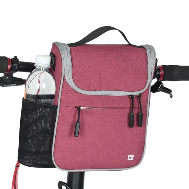 Rhinowalk Bicycle Front Bag Large Capacity Multi-function Handle Bag Folding Bike Electric Bicycle Bag(Light Rose Red)