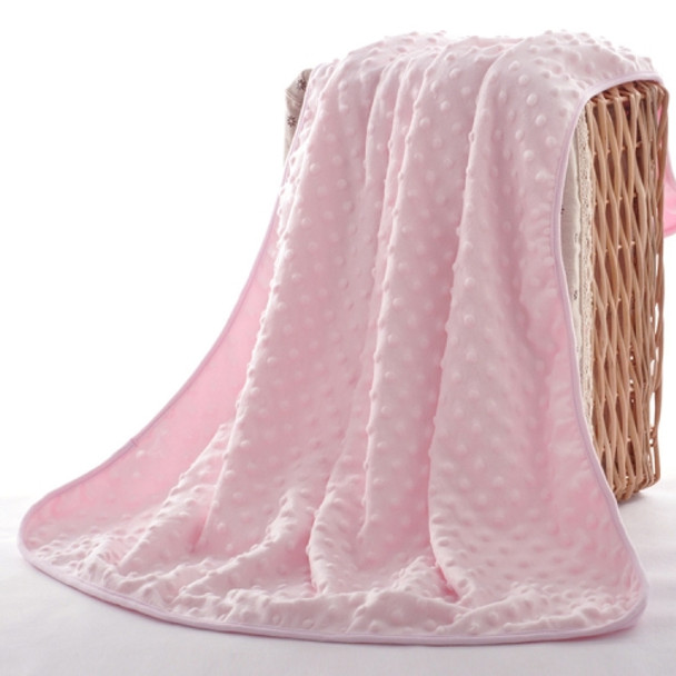 Spring and Autumn Double Layer Baby Knitted Fleece Blanket Bedding(Pink)