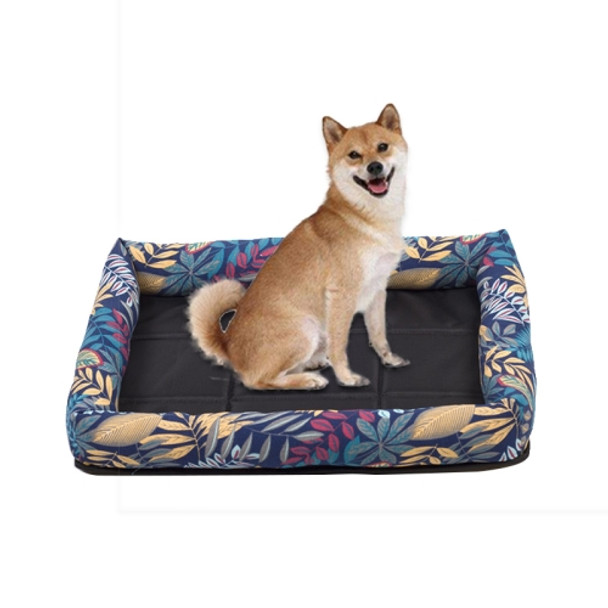 Summer Pet Non-removable Side Dog Mat Pet Bed, Specification: XL 83X66X8cm(Forest)