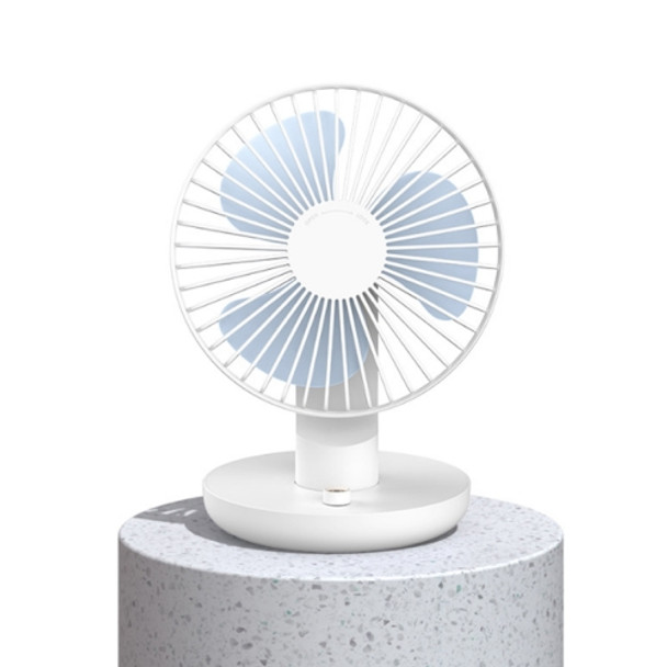 Creative USB Rechargeable Mini silent Desktop High Wind Power Shaking Head Fan(White)