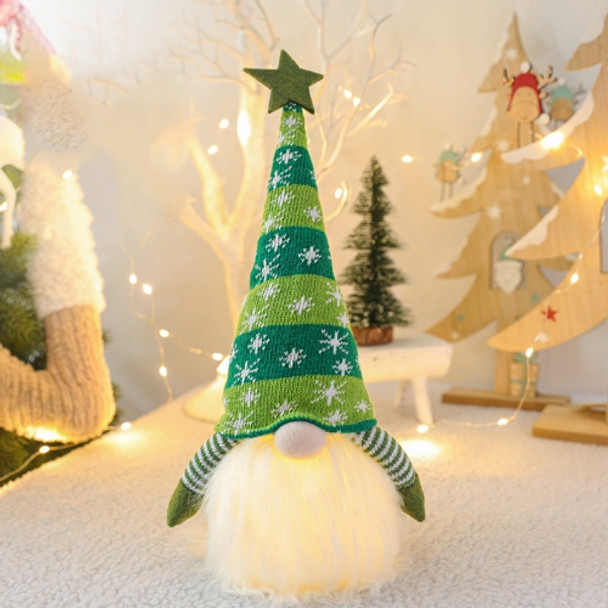 Christmas Decoration Glowing Dwarf Plush Doll Ornaments Children Gifts(Green )