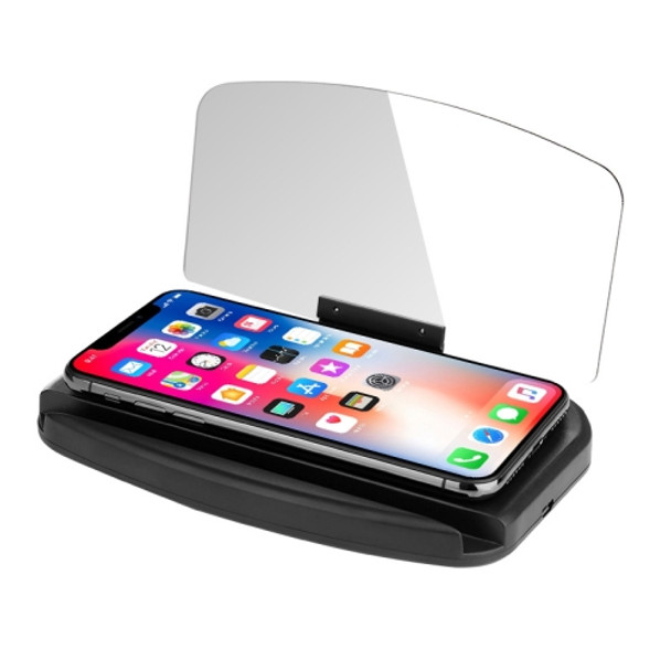 HUD HD Car Phone Holder Wireless Charging Navigation Projector, Colour: Without Wireless Charging