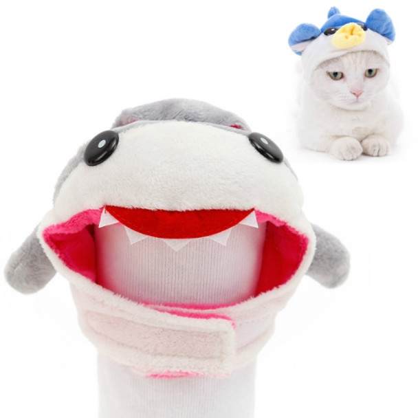 4 PCS Soft Cat Headgear Cat Dog Cross Dress Pet Hat, Size: L(Shark)