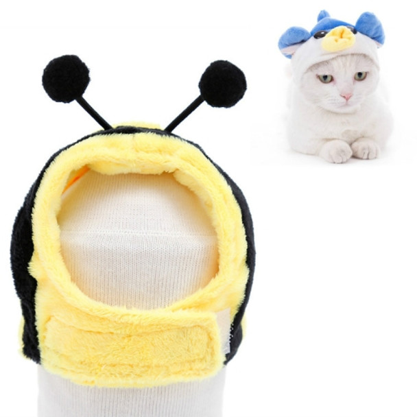 4 PCS Soft Cat Headgear Cat Dog Cross Dress Pet Hat, Size: L(Bee)