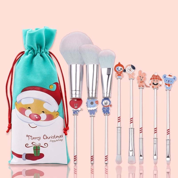 Christmas Makeup Brush Gift Elk Beginner Set Beauty Tool Set, Specification:8 PCS Single Side