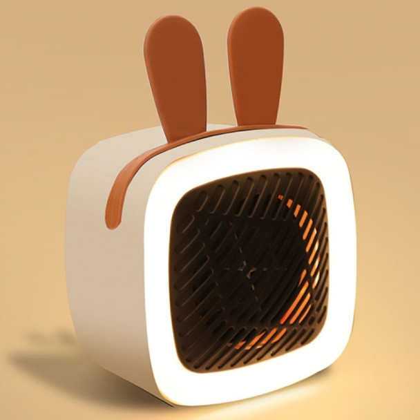 Mini Cute Pet Deer Heater  Student Home Desktop Portable Firearm,CN Plug, Product specifications: With Light(White)