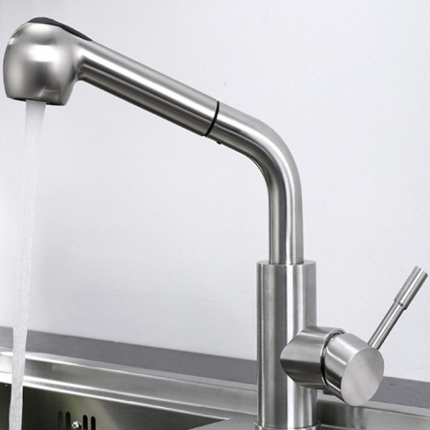 Kitchen Pipe Shape Multifunctional Cold And Hot Switchable And Pull-Out Stainless Steel Faucet, Specification: 800g