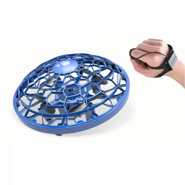 UFO Aircraft Remote Control / Gesture Smart Sensor Four-Axis Mini Drone, Colour: Blue（With Watch UFO）