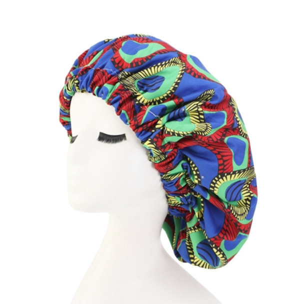 3 PCS TJM-434 Printed Double-Layer Night Hat With Satin Lining Elastic Wide Brim Headscarf Hat, Size: One Size Adjustable(Royal Blue)