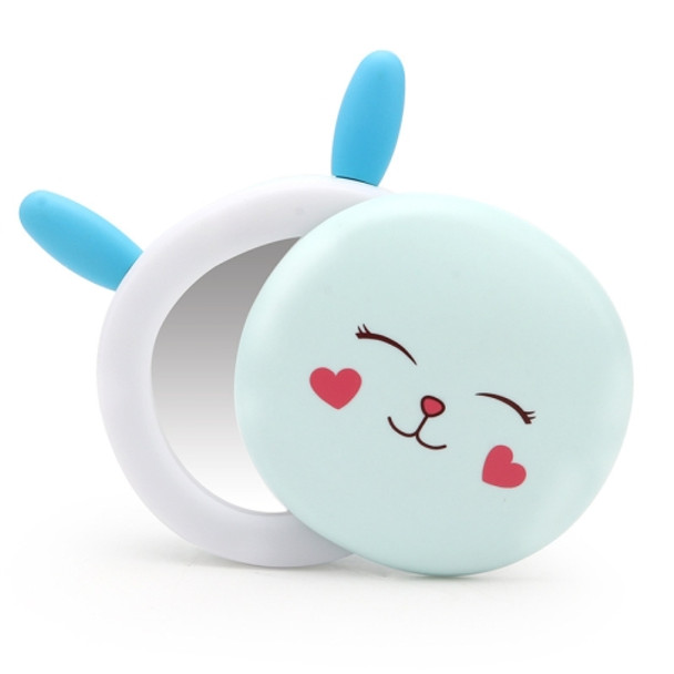 USB Mini Makeup Mirror Fill Light Lamp Hand Warmer Three-In-One Rechargeable Hand Warmer(Bunny Blue )