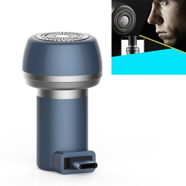 Magnetic Suction Phone Shaver Mini Electric Shaver Men Travel Razor, Style:Typc-c(Ore Blue)