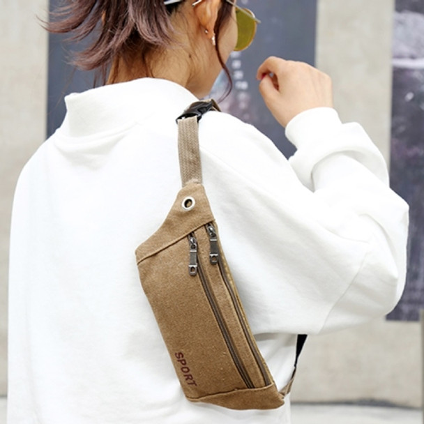 Cavans Single Shoulder Bag Waist Bag Chest Bag Messenger Bag (Brown)