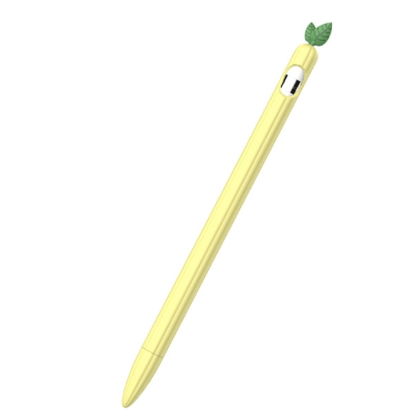 For Apple Pencil 1 Contrasting Color Mint Leaf Silicone Non-slip Protective Cover(Yellow)