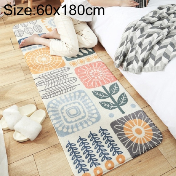 Home Bedroom Carpet Strip Room Bedside Lamb Cashmere Non-slip Mat, Size:60×180 cm(Bloom)