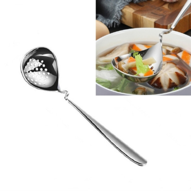 Stainless Steel Long Handle Household Hanging Wall Drinking Soup Spoon, Style:Colander