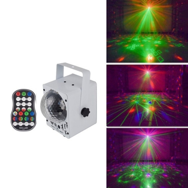 18W 60 Kinds of Pattern Crystal Magic Ball Laser Lights Household LED Colorful Starry Sky Projection Lights Voice-activated Stage Lights, Plug Type:UK  Plug(White)