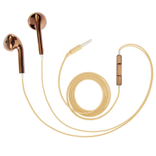 Stereo Electroplating Wire Control Earphone for iPhone / iPad / iPod(Coffee)