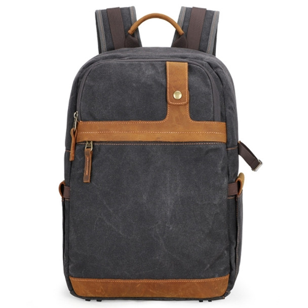 D1383 Outdoor SLR Digital Camera Backpack Waterproof Batik Canvas Camera Bag(Gray)