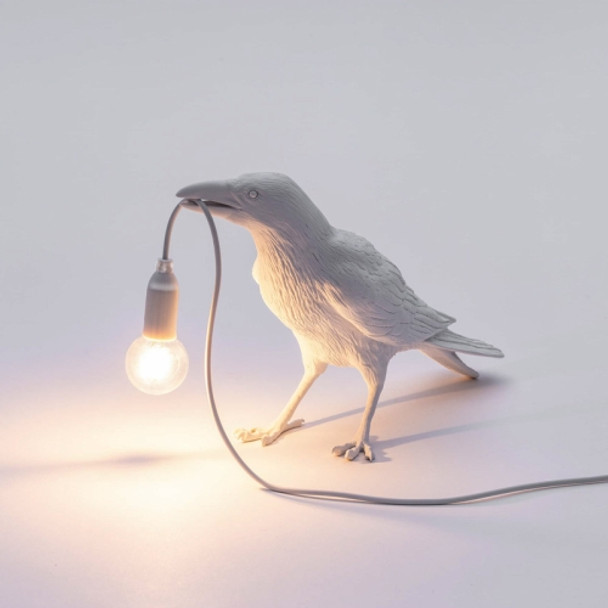 E12 LED Lucky Bird Wall Lamp Table Lamp For Bedroom, Style:Standing Table Lamp, Plug:US Plug(White)