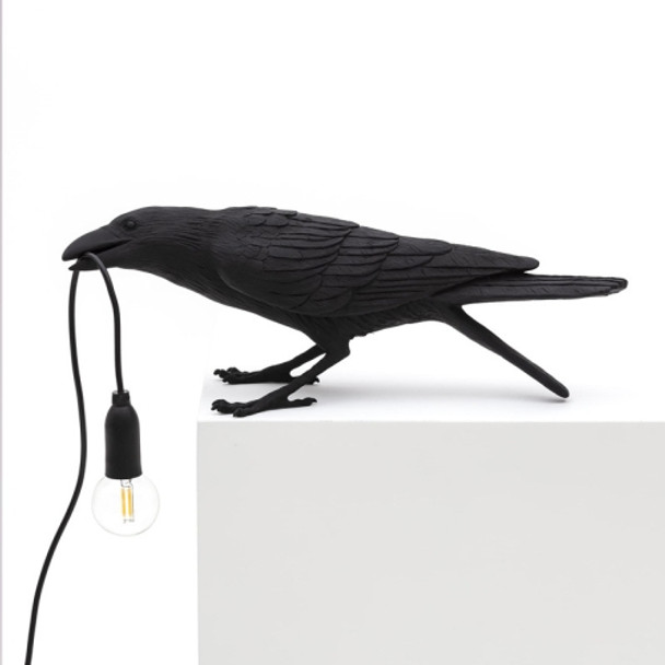 E12 LED Lucky Bird Wall Lamp Table Lamp For Bedroom, Style:Sitting Table Lamp, Plug:US Plug(Black)