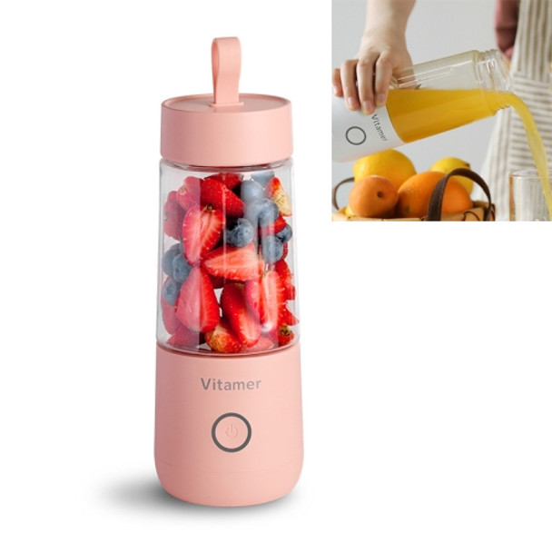 Vitamins V Youth Juice Cup USB Electric Juicer, Capacity: 350ml(Pink)