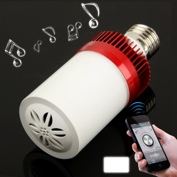 E27 4.5W White 24 LED Bluetooth Speaker Light / Energy Saving Lamps(Red)