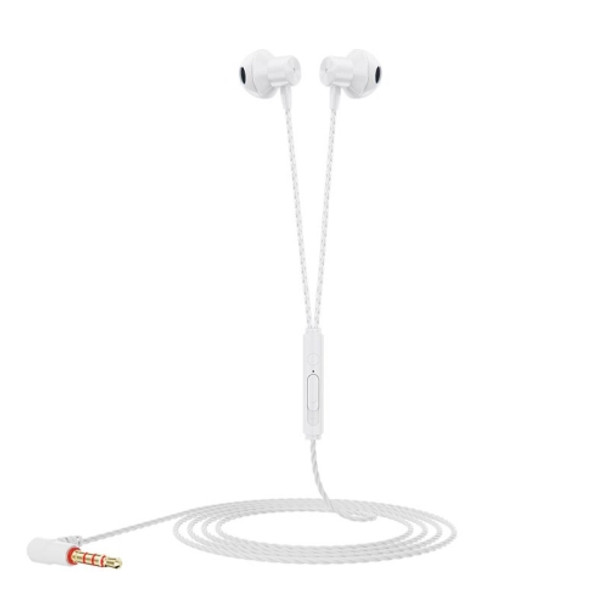 F12 Elbow Earbud Headset Wire Control With Wheat Mobile Phone Headset, Colour: 3.5mm Jack (White)