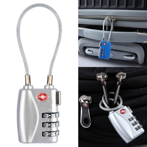 JASIT TSA719 Zinc Alloy 3-Digit Password TSA Lock Travel Luggage Padlock(Silver)