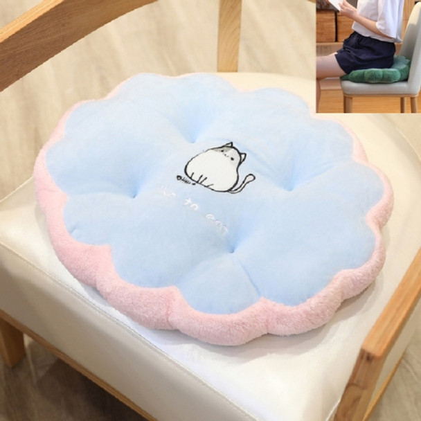 Round Petal Plush Thick Cushion Cartoon Children Tatami Cushion(Cat)