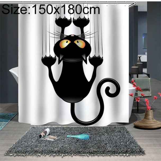 Funny Cat Series Shower Curtain Printing Polyester Waterproof Mildew Shower Curtain, Size:150x180cm( GJRX-289)