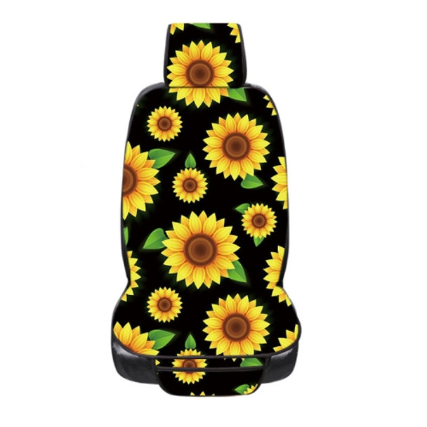 Car Seat Cover Car Cushion Car Seat Sunflower Printing, Product specifications: No Heating(Green Leaves on Black)