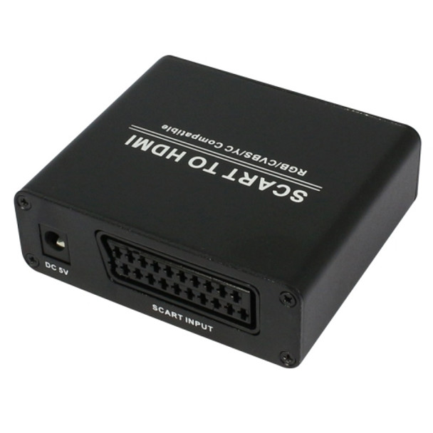 HDV-8D SCART to HDMI 720P / 1080P HD Video Converter Adapter Scaler Box(Black)