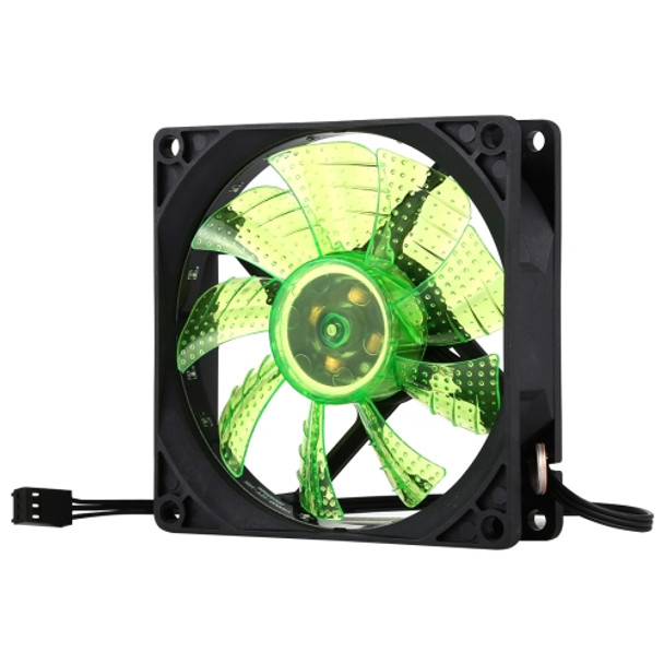 9 inch 3-pin Computer Cooling Fan with Light , Random Color Delivery.(Green)