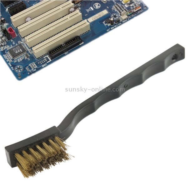 Electronic Component Curved Handle Anti-static Golden Brush, Length: 17.5cm