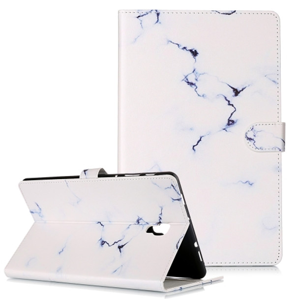 Colored Drawing Pattern Horizontal Flip PU Leather Case with Holder & Card Slots & Wallet For Galaxy Tab A 10.5 / T590(White Marble )