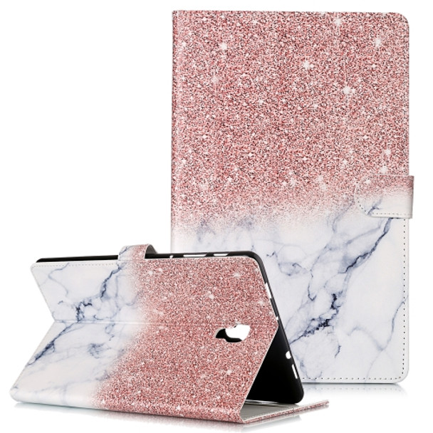 Colored Drawing Pattern Horizontal Flip PU Leather Case with Holder & Card Slots & Wallet For Galaxy Tab A 10.5 / T590(Rose Gold White  Marble)