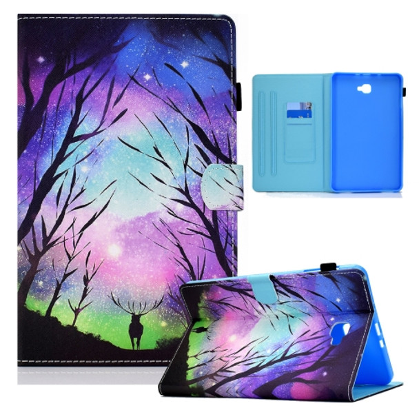For Samsung Galaxy Tab A 10.1 / T580 Colored Drawing Horizontal Flip Leather Case with Holder & Card Slots & Sleep / Wake-up Function(Starry Deer)