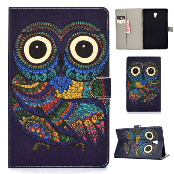 For Samsung Galaxy Tab A 10.5 T590/T595 Colored Drawing Pattern Horizontal Flip PU Leather Case with Holder & Card Slot(Owl)