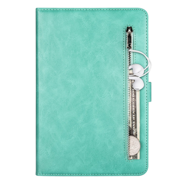 For Samsung Galaxy Tab A9.7 T550 Tablet Fashion Calf Texture Zipper Horizontal Flip Leather Case with Stand & Card Slots & Wallet & Wake-up / Sleep Function(Green)