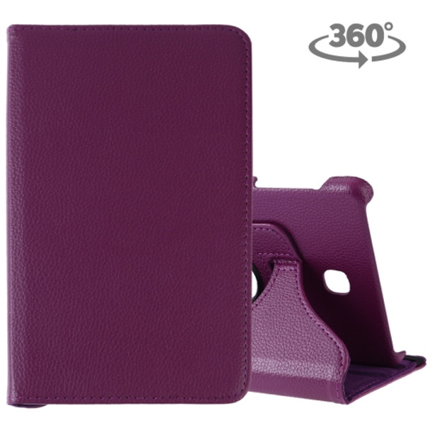 Litchi Texture Rotating ClassicBusiness Horizontal Flip Leather Case for Galaxy Tab A 8.0 T387, with Holder(Purple)