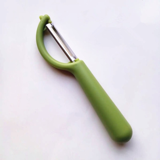 4 PCS Stainless Steel Round Handle Peeler Sugar Cane Scraper  Fruit Plane(Green)