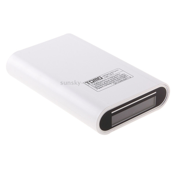 TOMO M4 DIY 4 x 18650 Batteries (Not Included) Power Bank Shell Box with Display & 2 USB Output, CE-EMC / ROHS Certified, For iPad , iPhone, Galaxy, Huawei, Xiaomi, LG, HTC and Other Smart Phones, Rechargeable Devices(White)