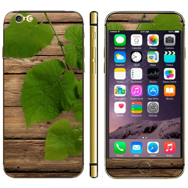 Leaf Pattern Wood Texture Mobile Phone Decal Stickers for iPhone 6 & 6S