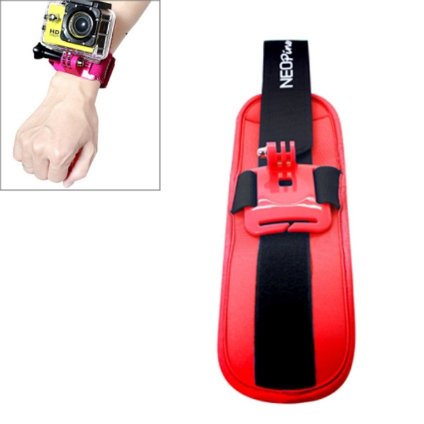 NEOpine Sports Diving Wrist Strap Mount Stabilizer 90 Degree Rotation for GoPro HERO6 /5 /5 Session /4 Session /4 /3+ /3 /2 /1, Xiaoyi and Other Action Cameras(Red)