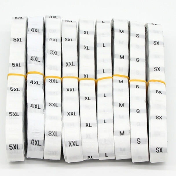 10 Roll 3.2 x 1.2cm Size Labels Polyester Cloth Clothing Label 1 Roll (about 380 PCs), Size:S(White)