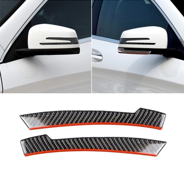 2 PCS Car Carbon Fiber Rearview Mirror Anti-collision Strip Protection Guards Trims Stickers for Mercedes-Benz