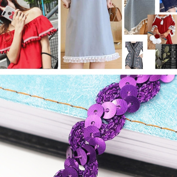 ZP0003015 Wave Shape Sequins Lace Belt DIY Clothing Accessories, Length: 25m, Width: 1.5cm(Dark Purple)