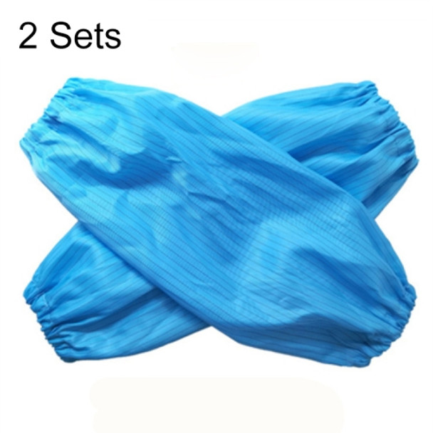 2 Sets Anti-static Striped Clean Sleeve, Size：Free Size (Blue)